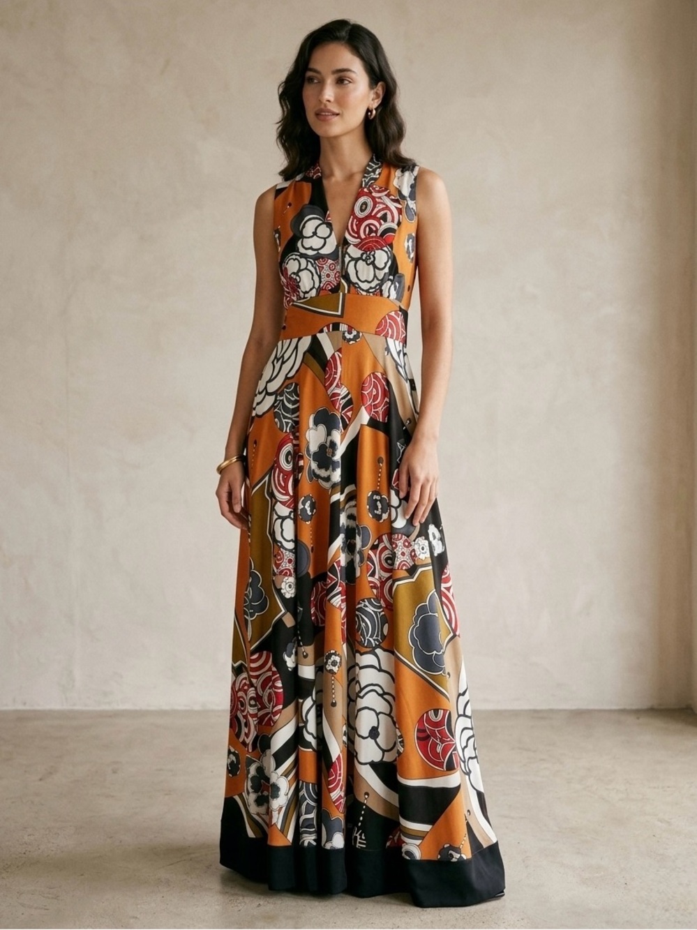 Vintage 1970s Floral Maxi Dress Size 4/6 Small